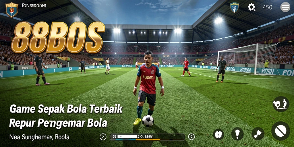 Tampilan gameplay 88BOS yang mendebarkan dengan aksi sepak bola nyata.