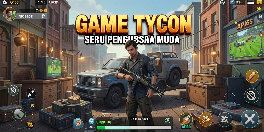Tampilan gameplay seru API66 yang menampilkan pengelolaan bisnis.