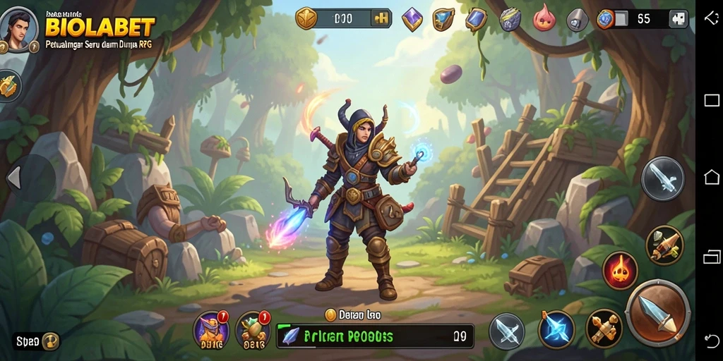 Screenshot utama BIOLABET yang menampilkan aksi pertempuran RPG yang mendebarkan.