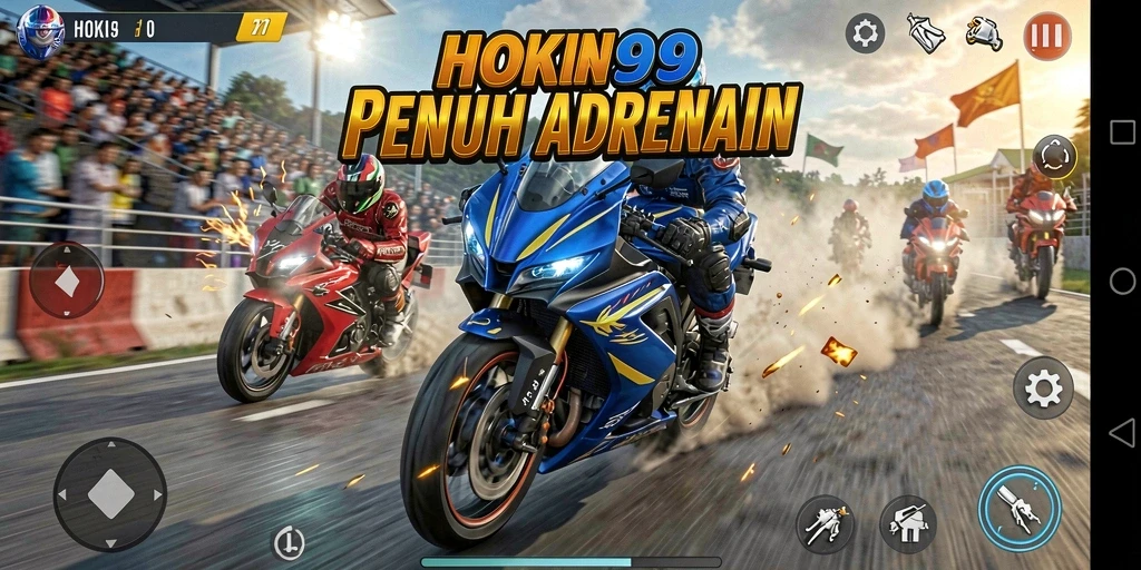 Gameplay seru HOKI99 dengan balapan motor yang mendebarkan.