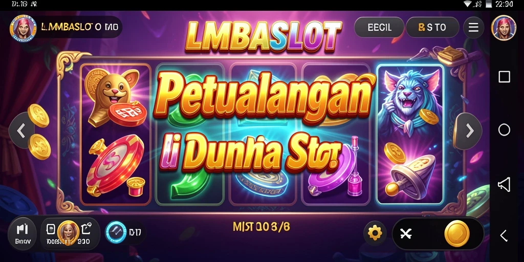 Screenshot utama LMBASLOT menunjukkan aksi seru dalam permainan slot petualangan.