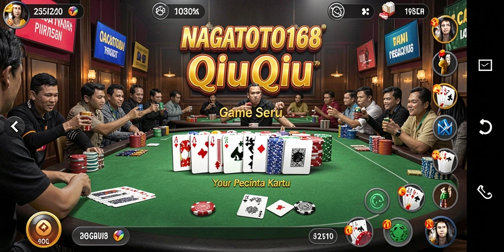 Tangkapan layar gameplay QiuQiu yang menarik di NAGATOTO168.
