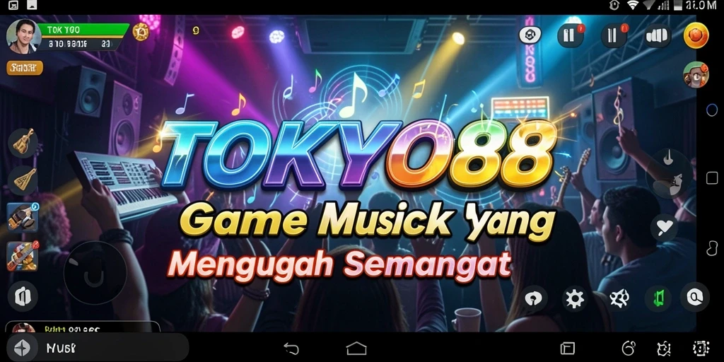 Tampilan gameplay seru dalam TOKYO88 dengan berbagai lagu yang menantang.