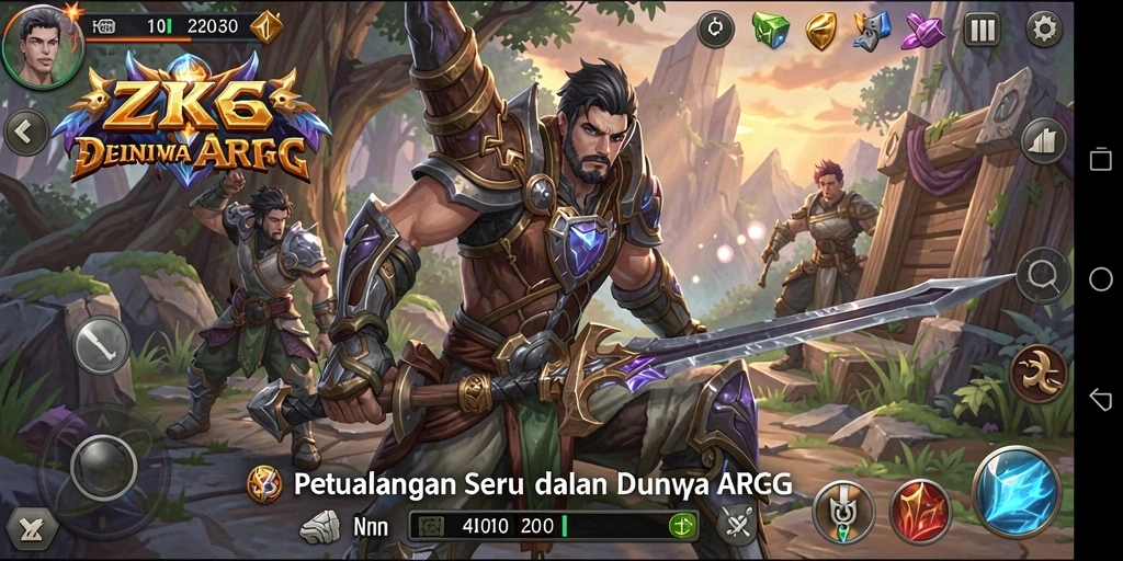 Tampilan action-packed gameplay ZK6 dalam dunia ARPG yang mengesankan.